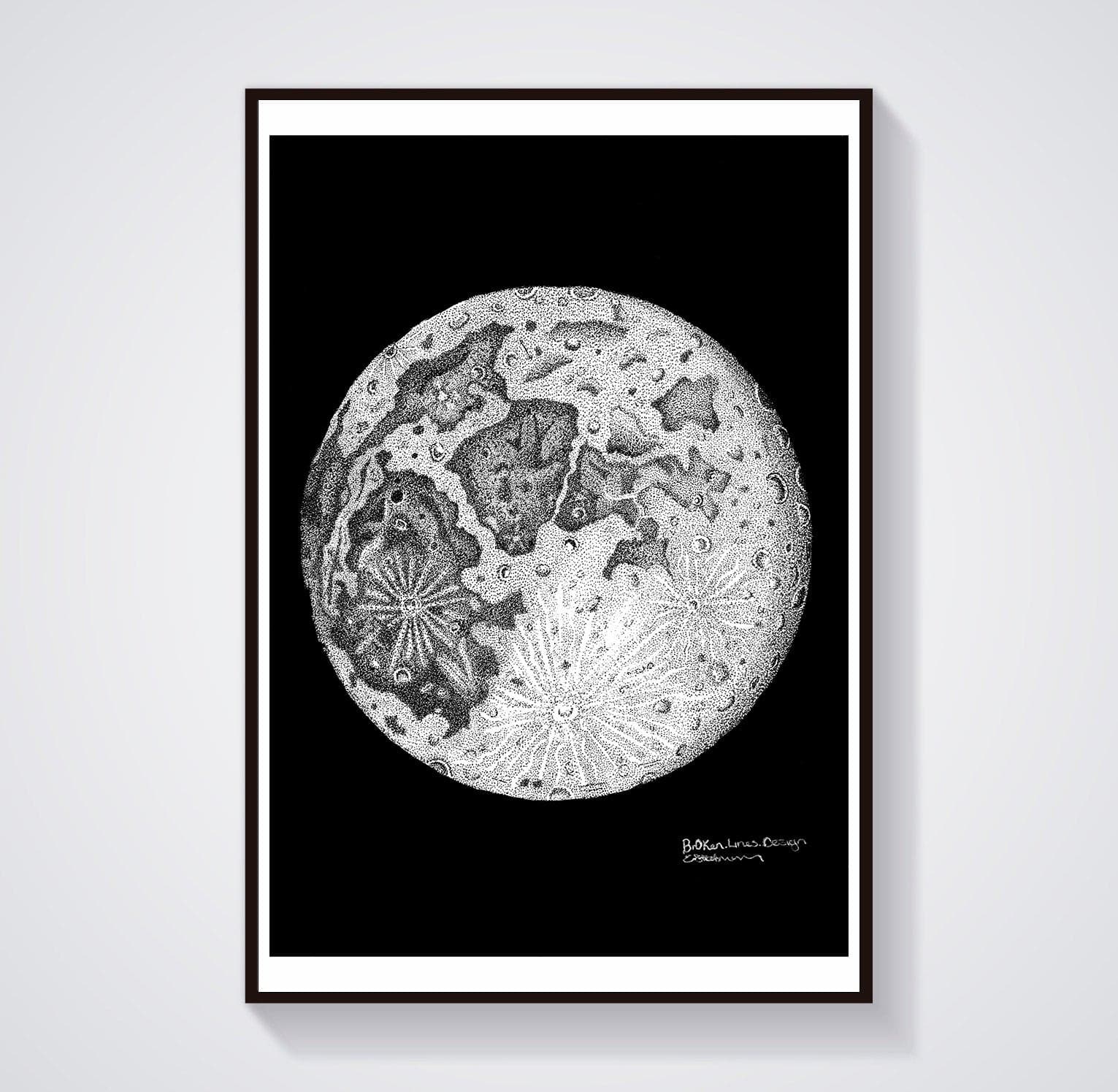 Lunar Moon Art Print.