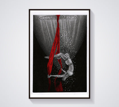 Underwater Shibari Female Form Art Print.