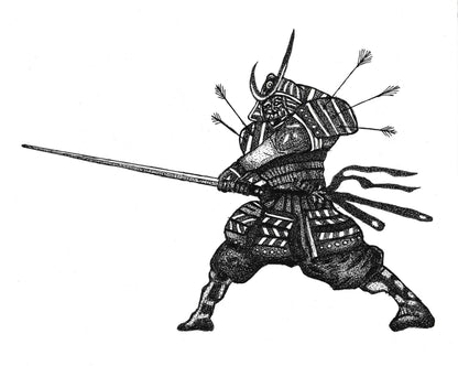 Japanese Samurai Warrior Art Print.