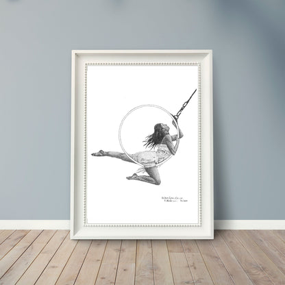 Aerial Hoop Dancer Female Form Art Print.