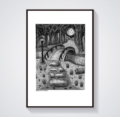 Winter Night Art Print.