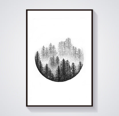 Misty Forest Art Print.