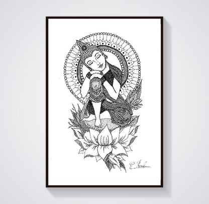 Buddha Mandala Art Print.