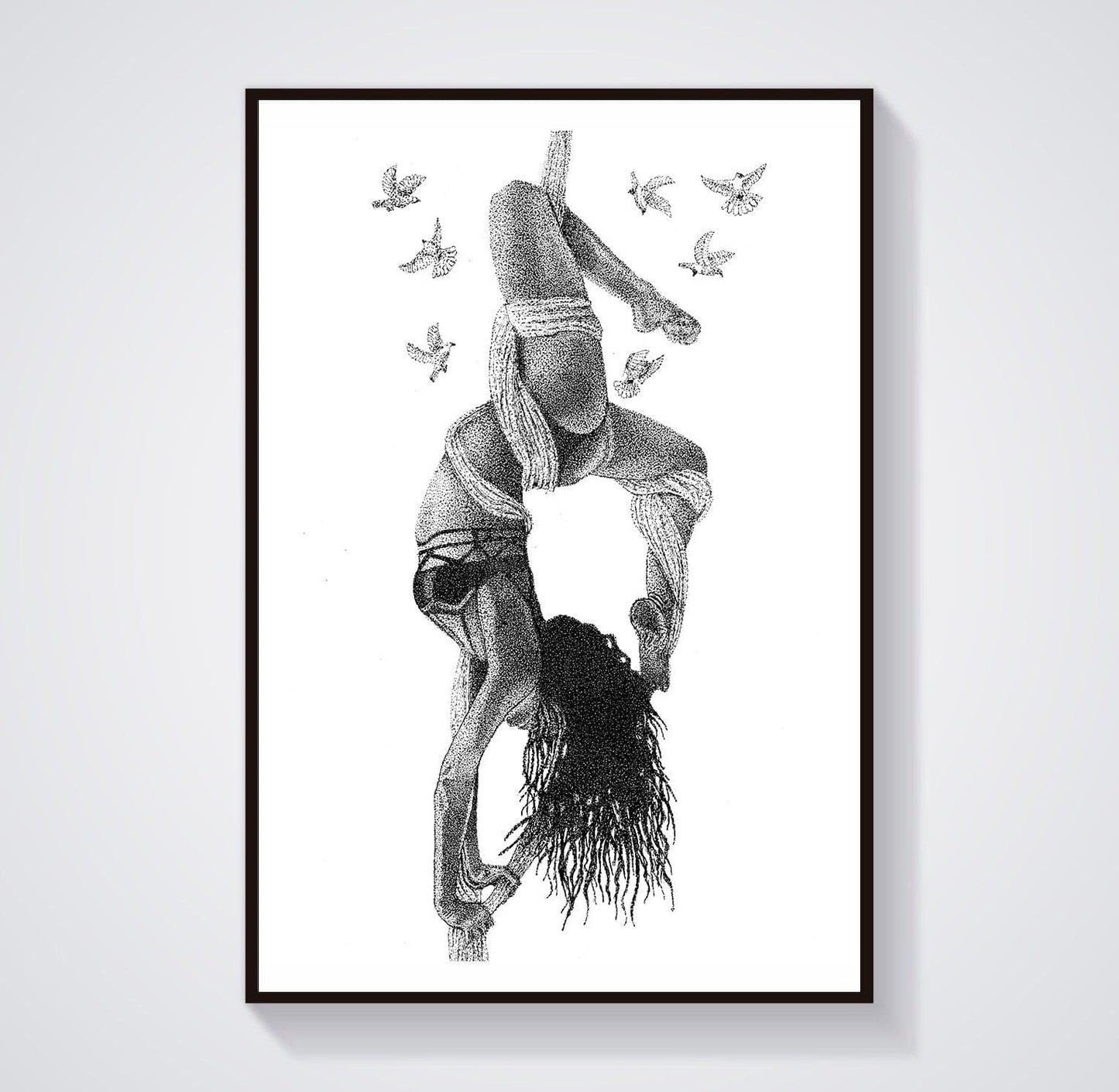 Shibari Acrobat Dancer Female Form Art Print.