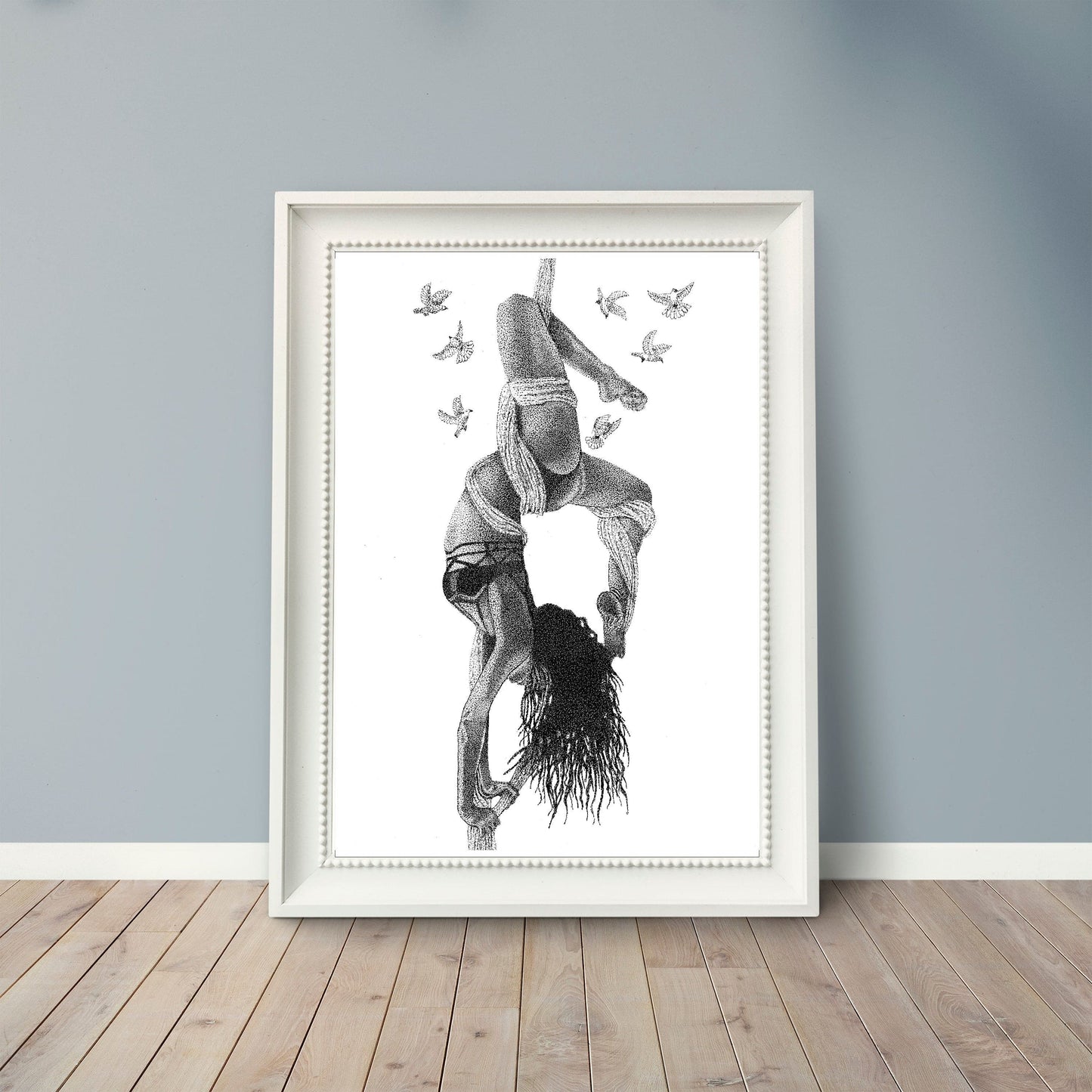 Shibari Acrobat Dancer Female Form Art Print.